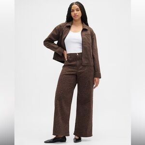 NWT GAP DENIM ($109.99) Leopard Print High Rise Wide Leg Pant 14